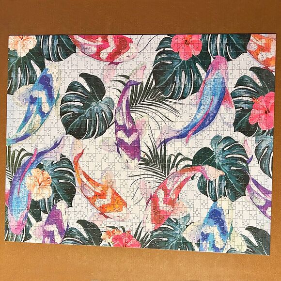 Rainbow Koi Pond 1000 Piece Puzzle - Complete - Picture 2 of 8